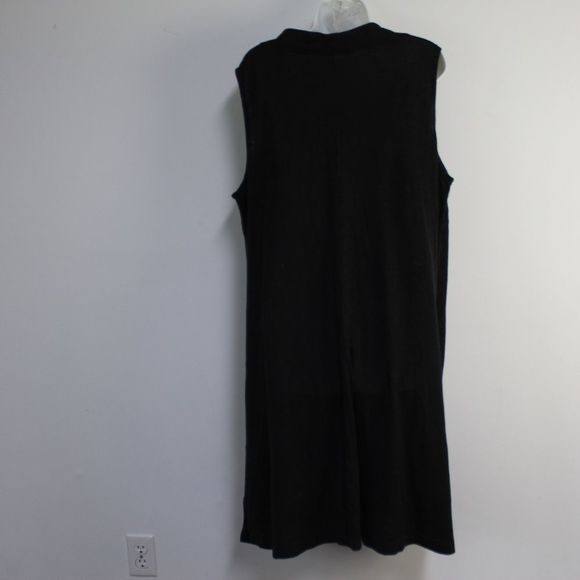 Eileen Fisher black slub knit two pocket dress XL - Picture 7 of 11
